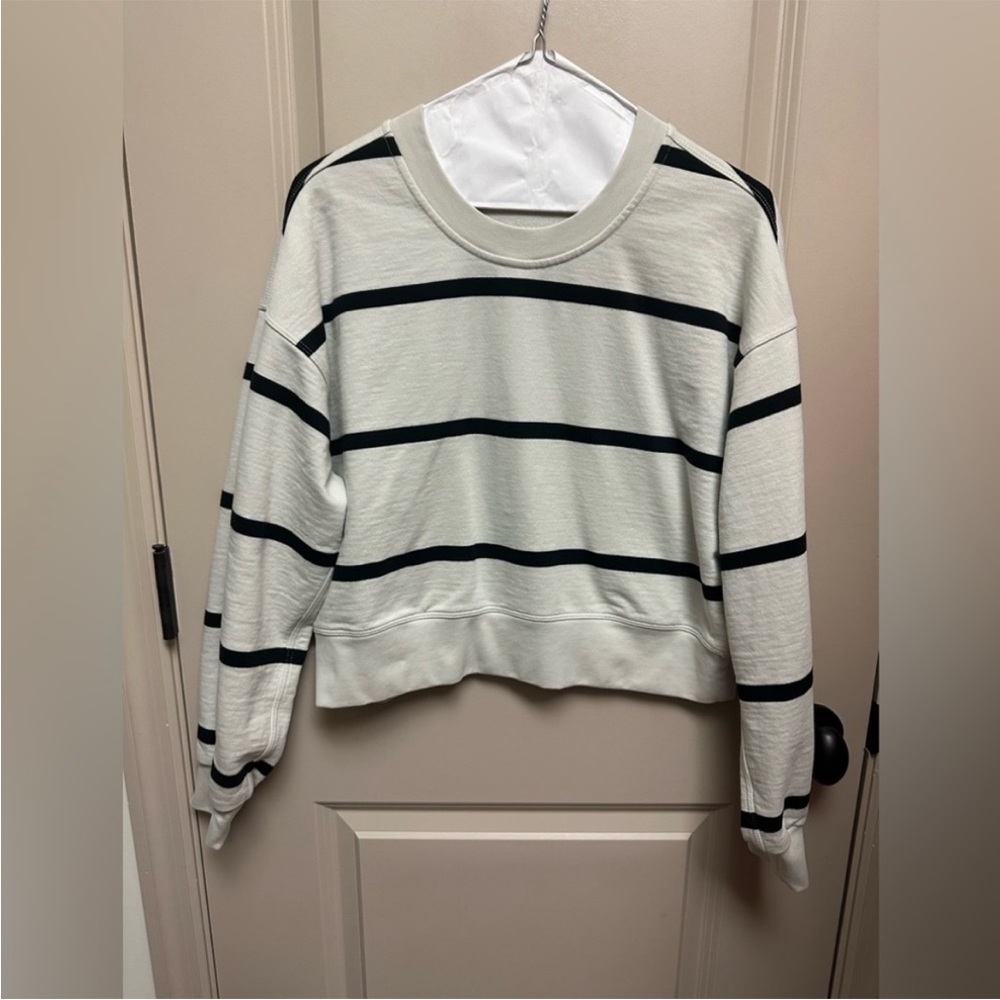 Lululemon Athletica Black and White Striped Sweatshirt